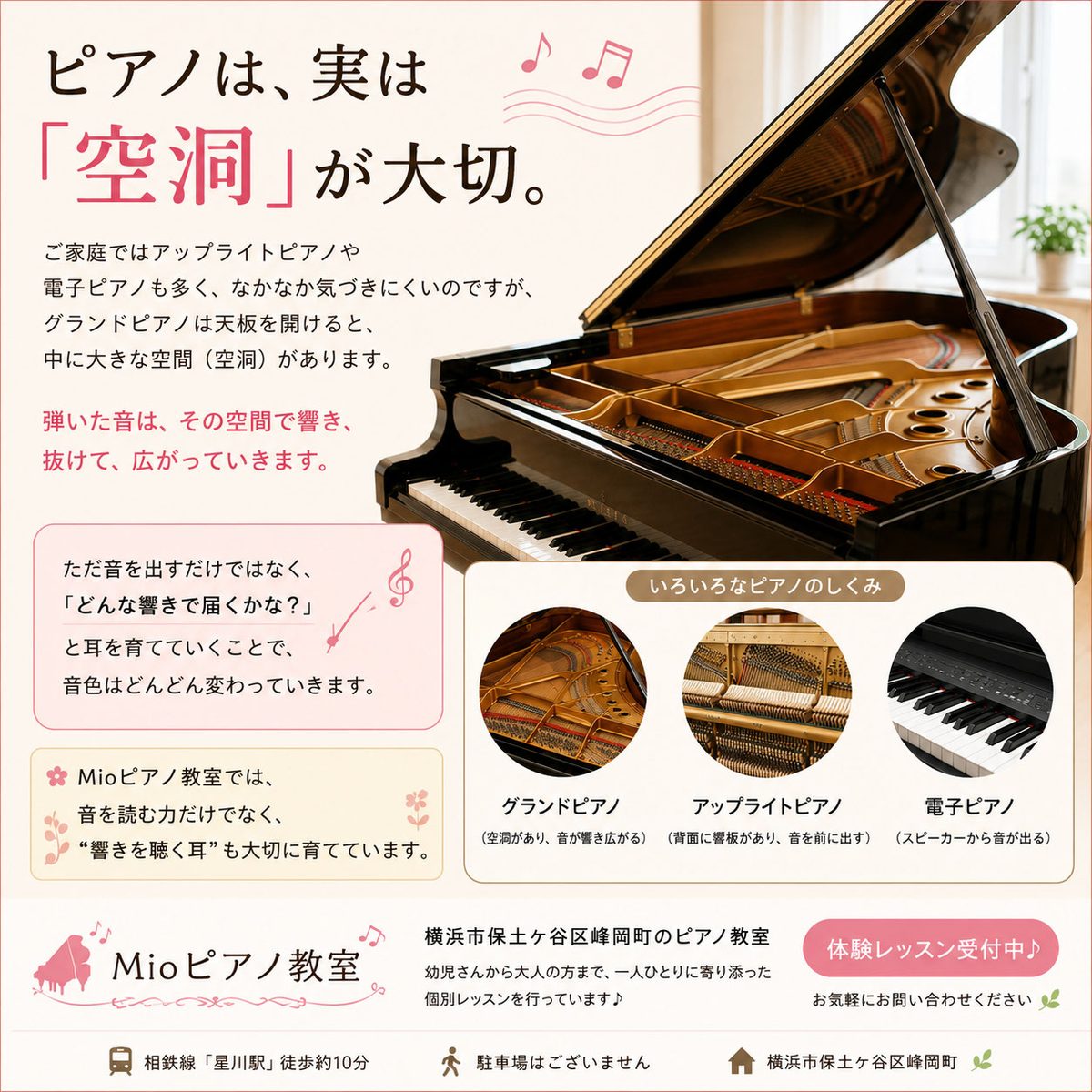 ピアノは空洞が大切♪